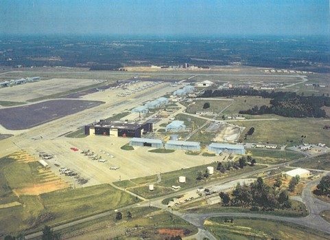 An aerial photo of Donaldson Air Force Base from 1960.