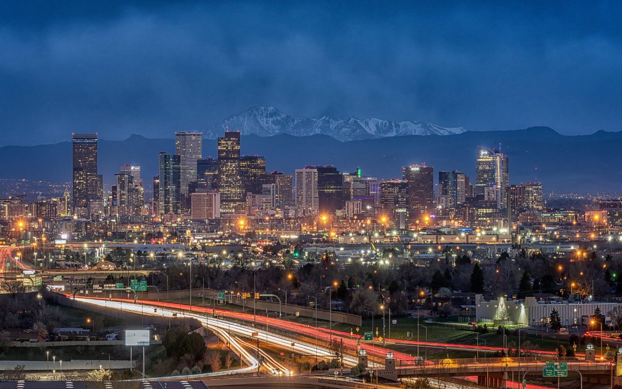 denver colorado at night lockheed martin space headquarters