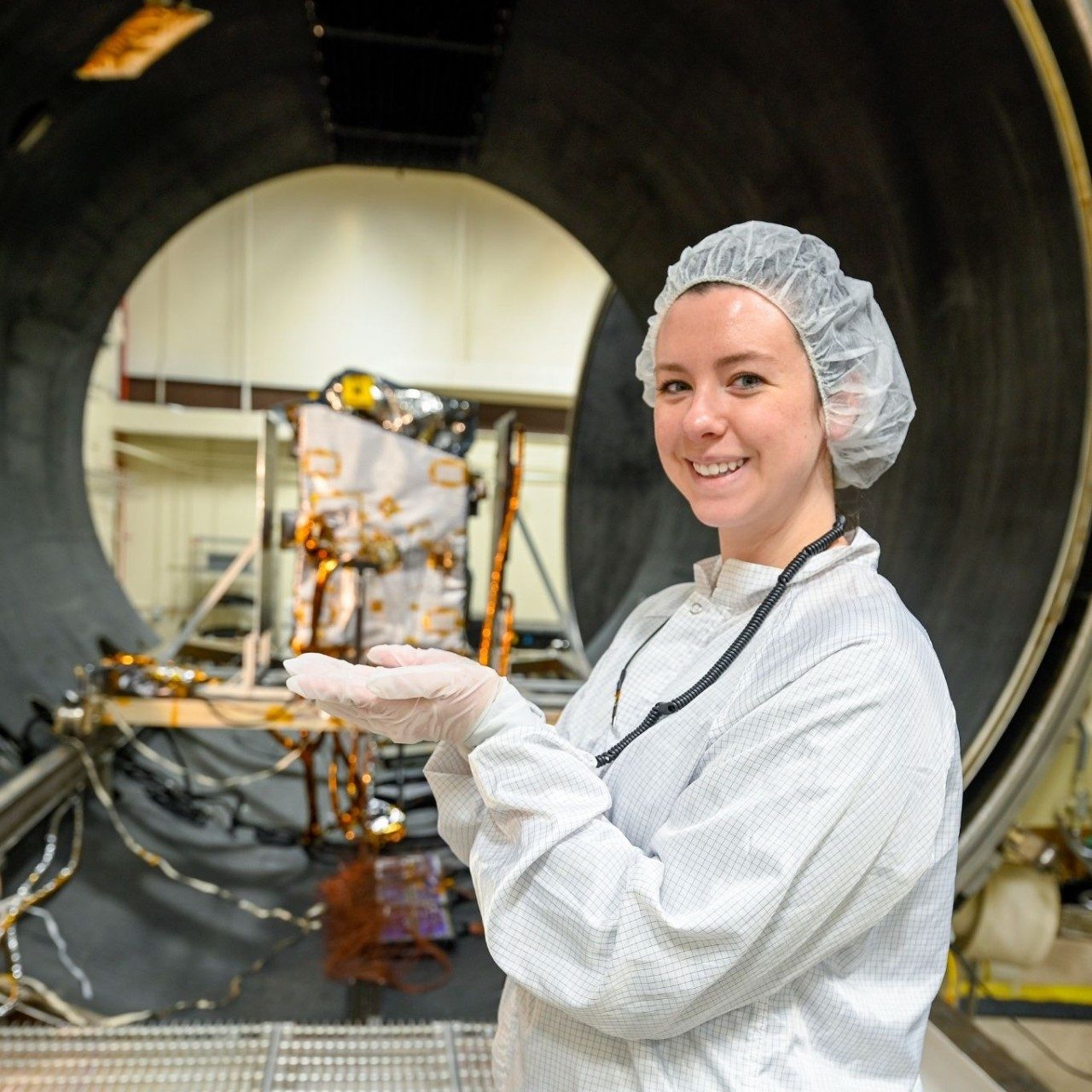 Lunar Trailblazer built on the Curio spacecraft bus, inside the thermal vacuum chamber